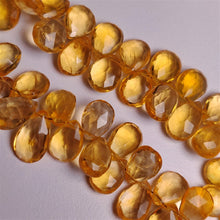 Faceted Citrine Tear Drop Beads Line 7-10mm