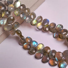 Faceted Labradorite Tear Drop Beads Line 6-8mm