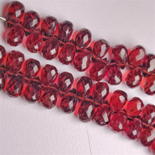 Faceted Mozambique Garnet Tear Drop Beads Line 5-8mm