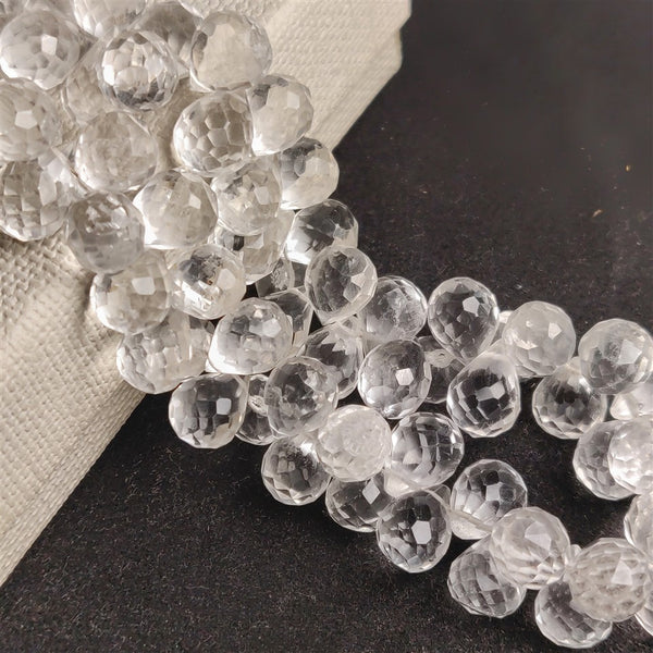 Himalayan Quartz Tear Drop Beads Line 7-9mm