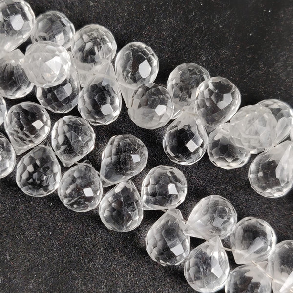 Himalayan Quartz Tear Drop Beads Line 7-9mm