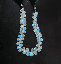 Faceted Rainbow Moonstone Tear Drop beads Line 5-10mm