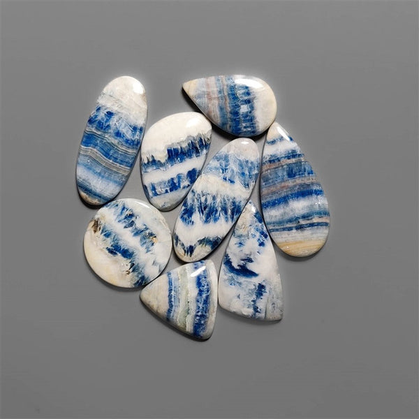 Blue Scheelite Cabochons Lot