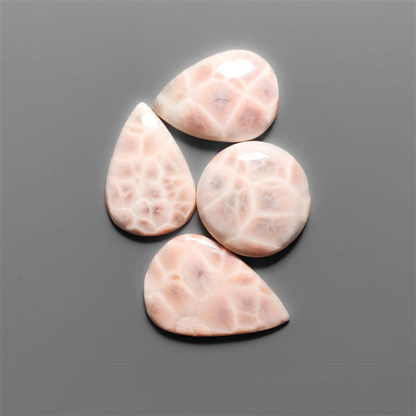 Indonesian Natrolite Aka Pink Larimar Cabochons Lot 