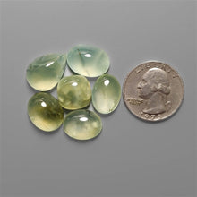 Prehinite Cabochons Lot (With Tourmaline Inclusion)