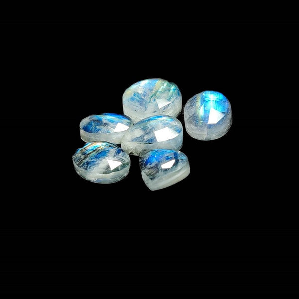 Rose Cut Crystal And Rainbow Moonstone Doublets Lot