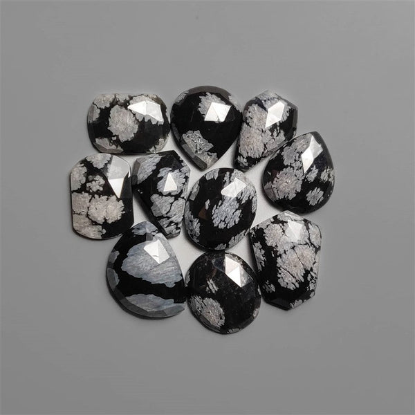 Rose Cut Snowflake Obsidian Lot