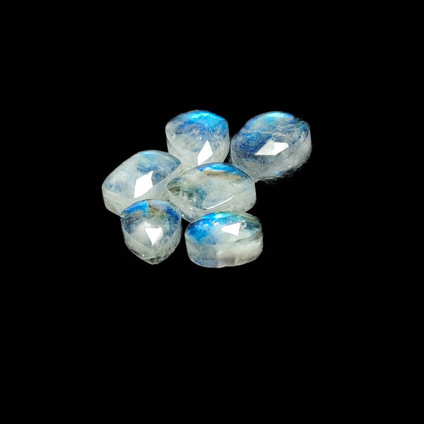 Rose Cut Crystal And Rainbow Moonstone Doublets Lot