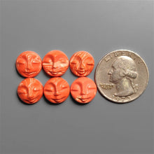 Handcarved Synthetic Coral Moonface Lot