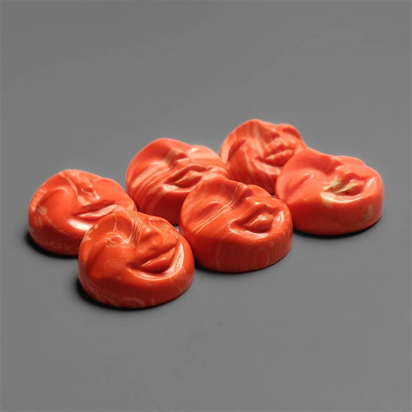 Handcarved Synthetic Coral Moonface Lot