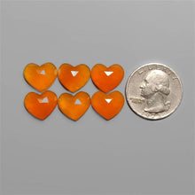 Rose Cut Carnelian Agate Hearts Lot