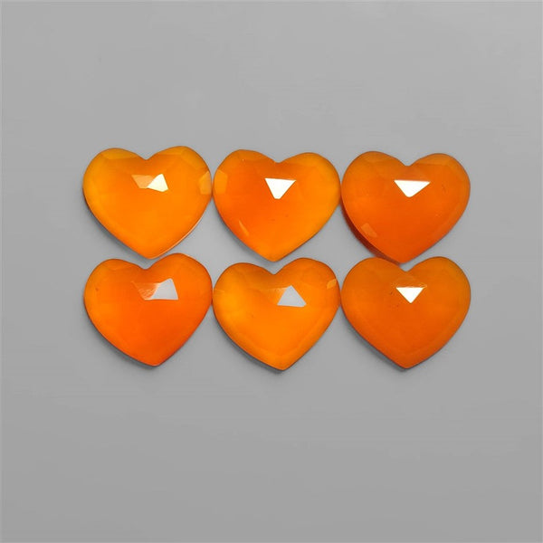 Rose Cut Carnelian Agate Hearts Lot