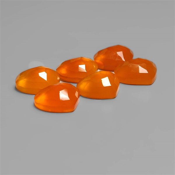 Rose Cut Carnelian Agate Hearts Lot