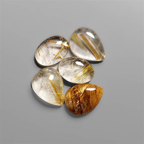 Golden Rutilated Quartz Cabochons Lot