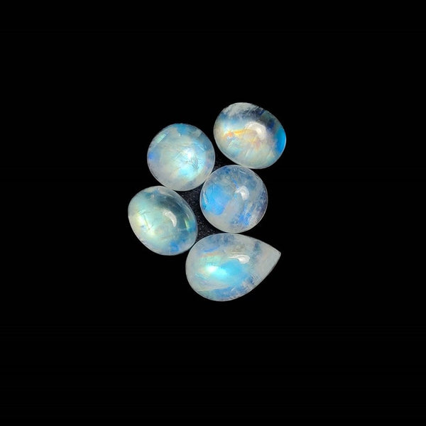 High Grade Rainbow Moonstone Cabochons Lot