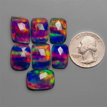 Rose Cut Crystal And Aurora Opal Doublets Lot