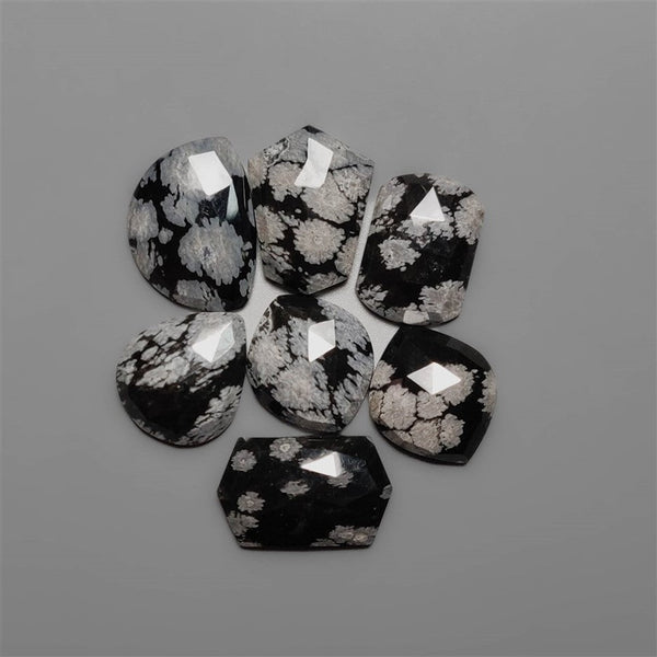 Rose Cut Snowflake Obsidians Lot