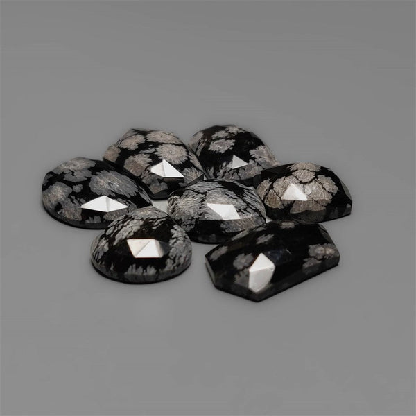 Rose Cut Snowflake Obsidians Lot