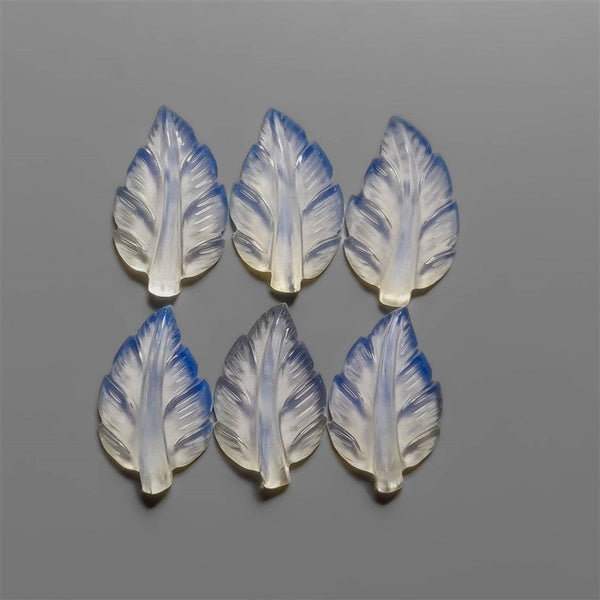 Handcarved Opalite Leaves Lot