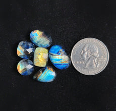 Rose Cut Rainbow Moonstone Doublets Lot