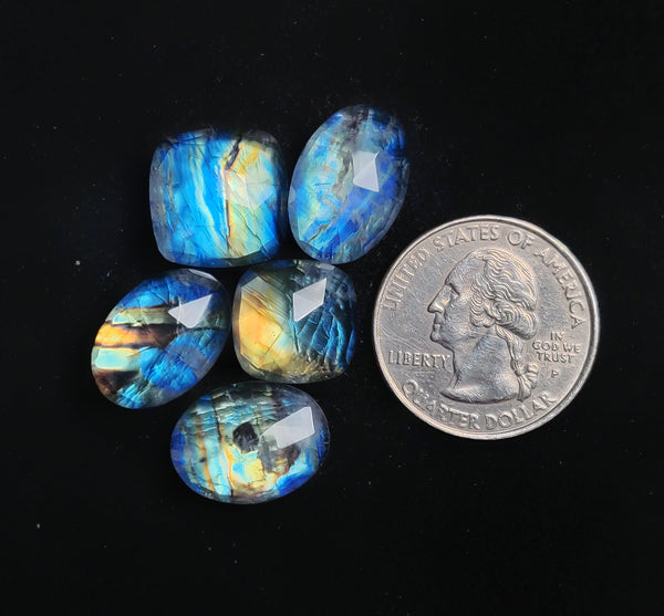 Rose Cut Rainbow Moonstone Doublets Lot