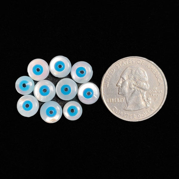 Mother Of Pearl Evil Eyes Lot (Drilled)