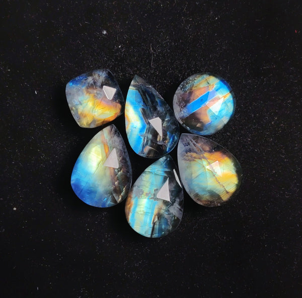 Rose Cut Rainbow Moonstone Doublets Lot (Backed)