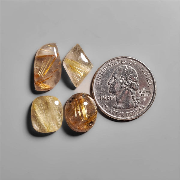 Golden Rutilated Quartz Cabochons Lot