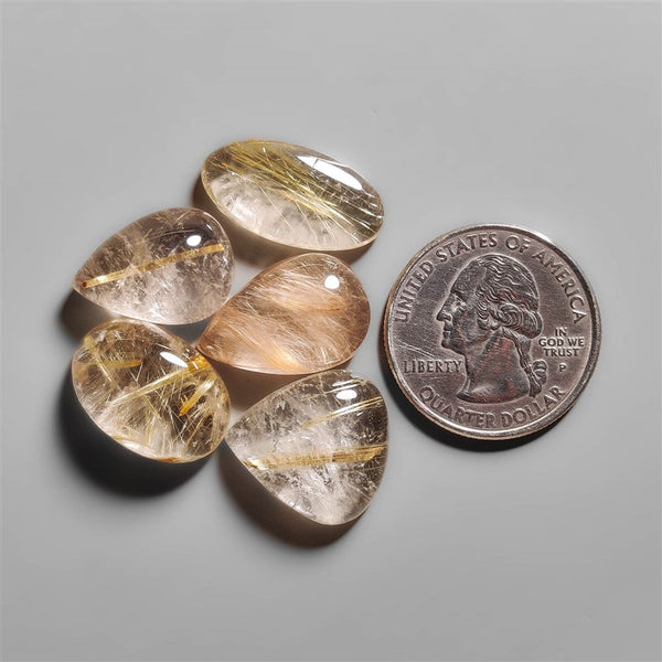 AAA Golden Rutilated Quartz Cabochons Lot