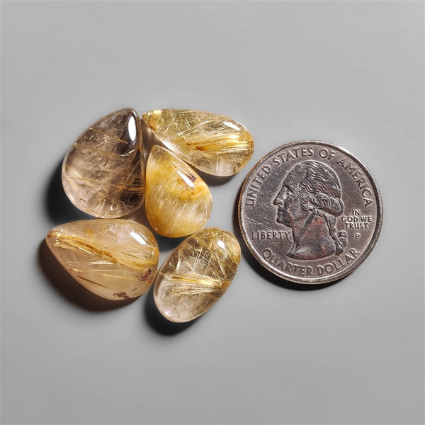 AAA Golden Rutilated Quartz Cabochons Lot