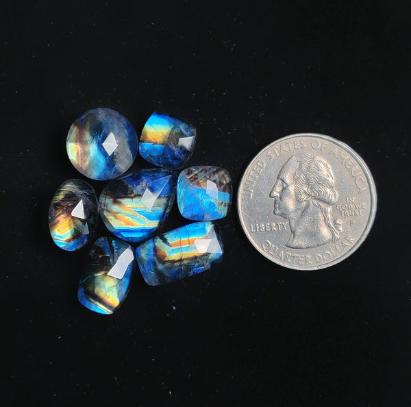 Rose Cut Rainbow Moonstone Doublets Lot