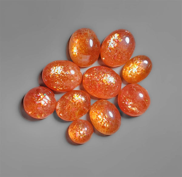 High Grade Confetti Sunstone Cabochons Lot