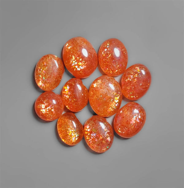 High Grade Confetti Sunstone Cabochons Lot