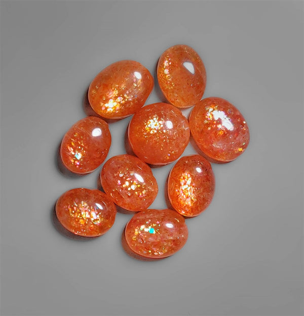 High Grade Confetti Sunstone Cabochons Lot