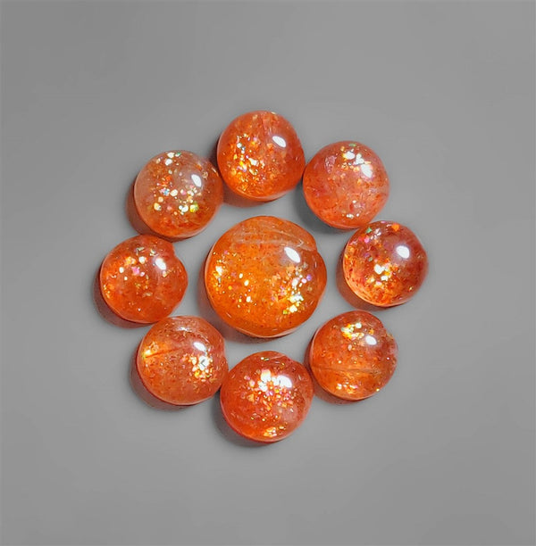 High Grade Confetti Sunstone Cabochons Lot