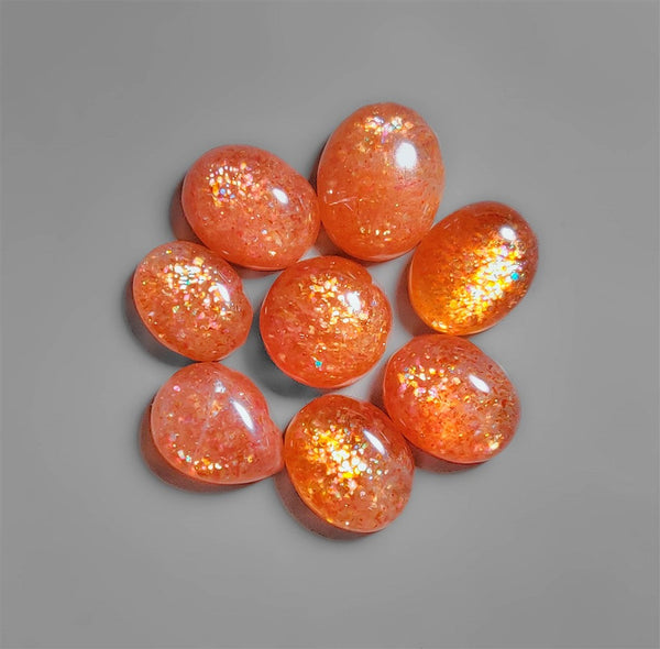 High Grade Confetti Sunstone Cabochons Lot