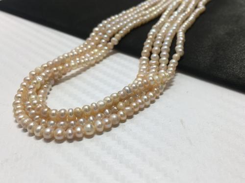 Fresh Water Pearl Beads Line 3.5 MM UNEVEN FLAT OVAL-3084