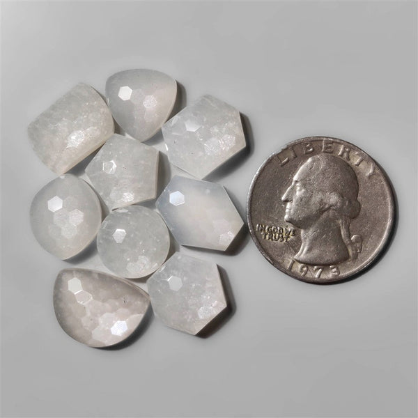 Honeycomb Cut White Moonstone Lot