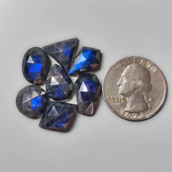 Rose Cut Dark Blue Finland Spectrolites  Lot