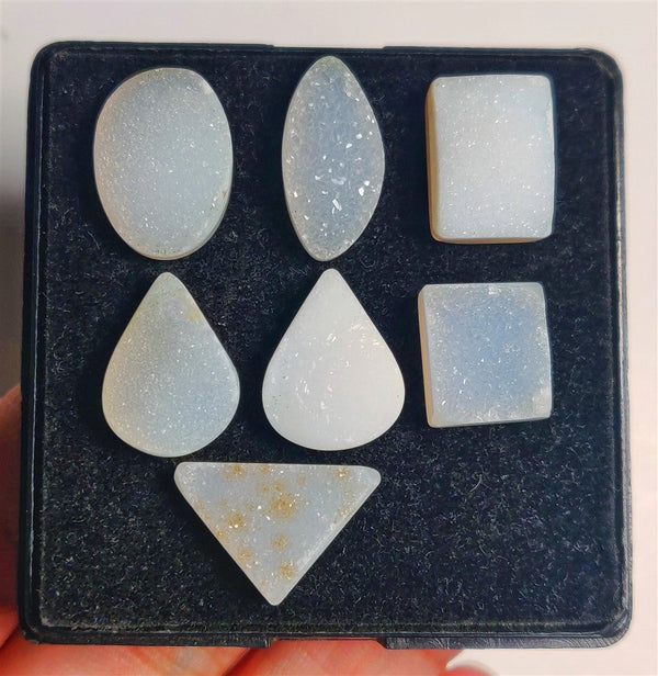 Pearl Shine Chalcedony Druzy Lot