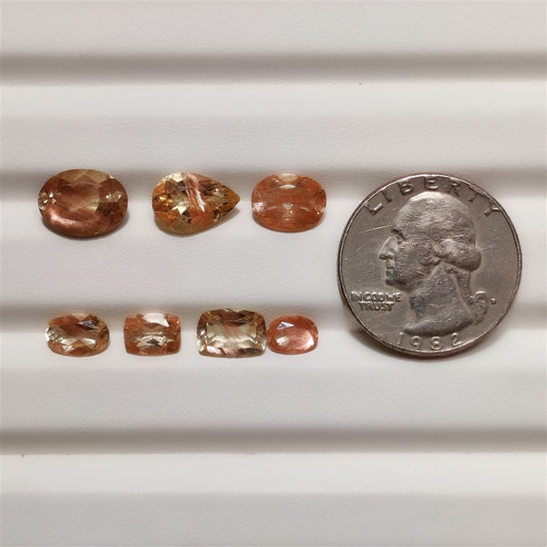 Rare Faceted Oregon Sunstones Lot