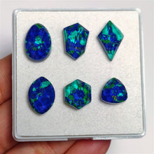 Rose Cut Crystal & Compressed Azurite Malachite Doublets Lot