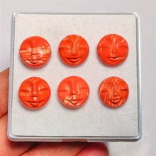 Handcarved Synthetic Coral Moonface Lot