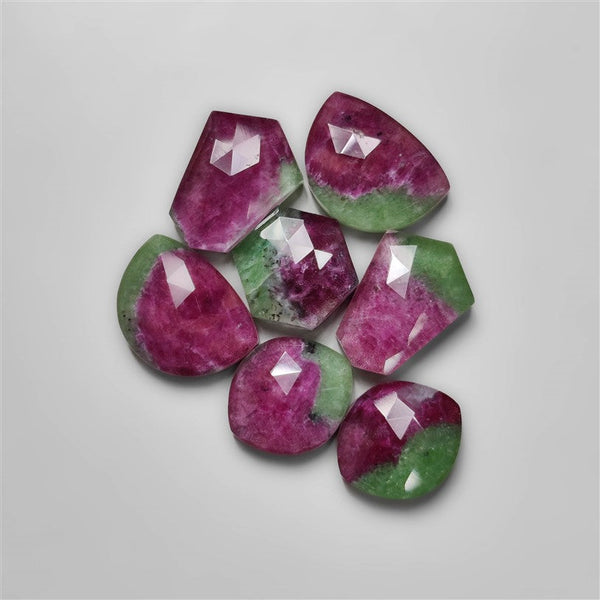 Rose Cut Crystal And Ruby Zoisites Doublets Lot