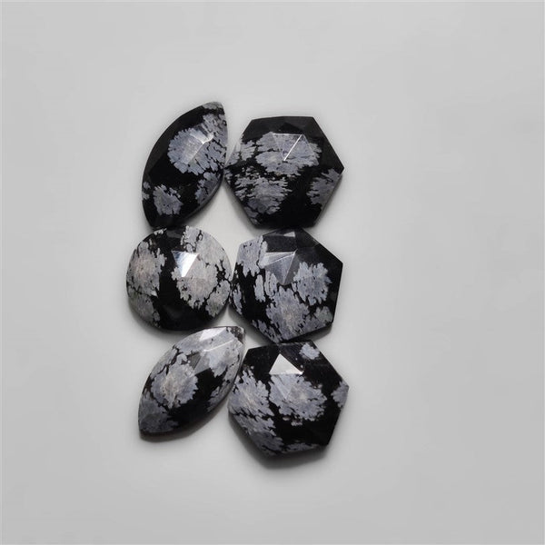 Rose Cut Snowflake Obsidian Lot