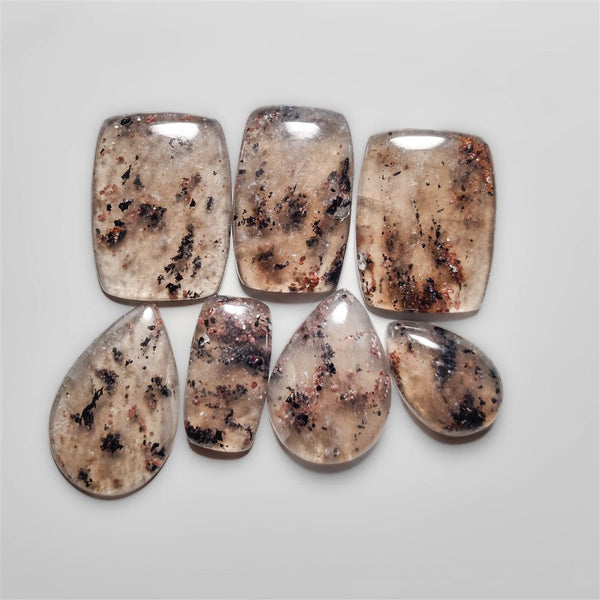 Garnet in Quartz Cabochons Lot