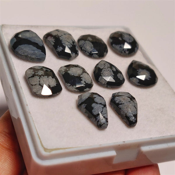 Rose Cut Snowflake Obsidian Lot