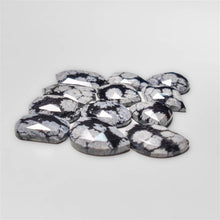 Rose Cut Snowflake Obsidian Cabochons Lot