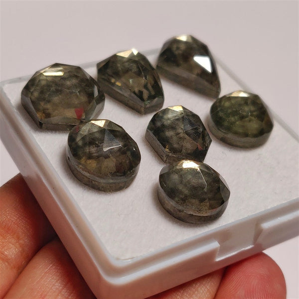 Rose Cut Crystal & Pyrite Doublets Lot