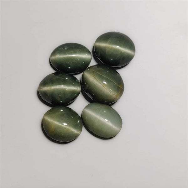 Actinolite Cats Eye Cabochons Lot (Natural top color)